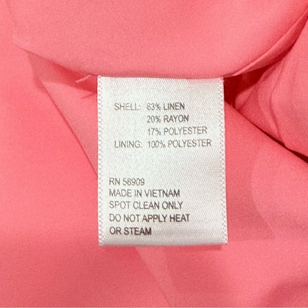 Antonio Melani Iris Linen Blend Floral Appliqué Mockneck Dress Taffy Pink NWT - Picture 4 of 16